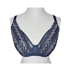 Freya Festival Vibe High Apex Bra sz 32G (US) / 32F (UK) * Gray Coral Underwire